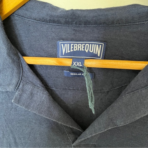 Vilebrequin Men’s Linen Jersey Polo Solid, XXL Navy (MSRP:$220) Resort - Picture 4 of 7